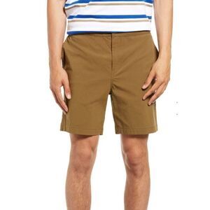 Treasure & Bond Mens Brown Olive Tree Stretch Flat Front Chino Shorts Large NWT